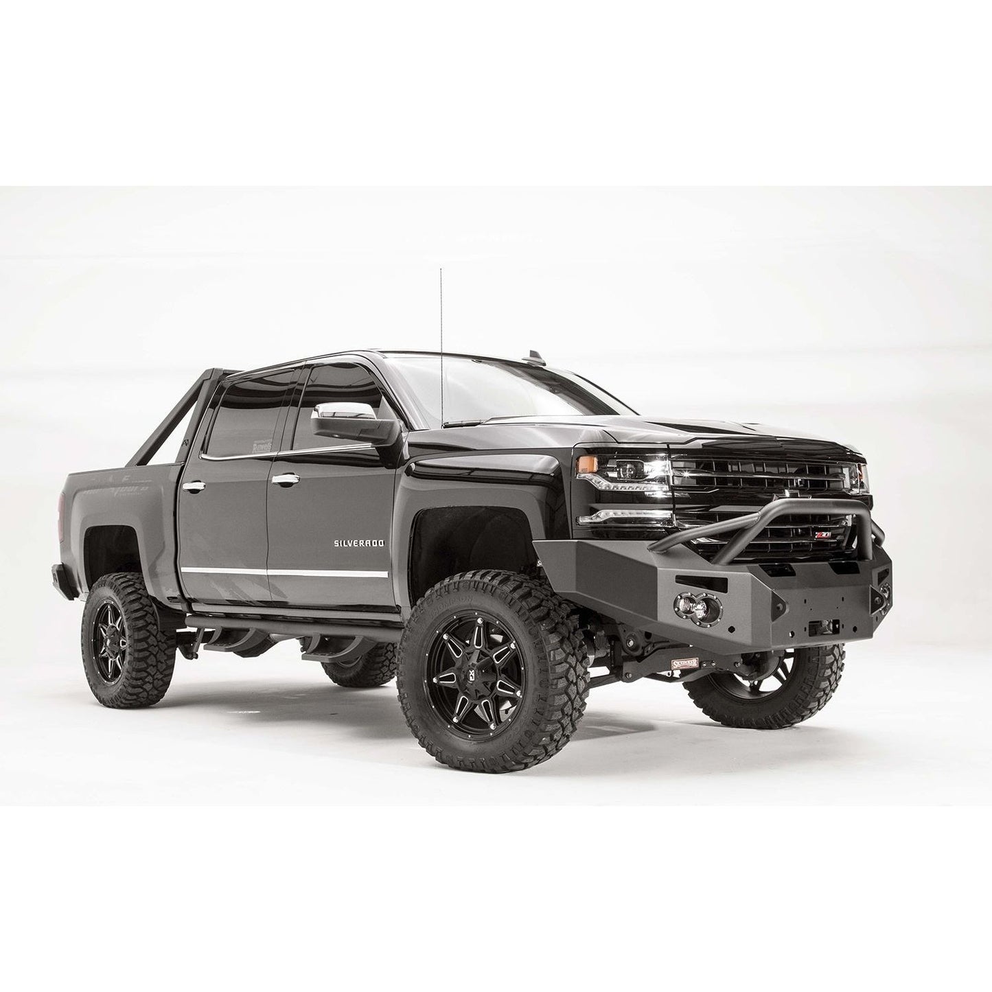 Fab Fours Premium Winch Front Bumper 2 Stage Black Powder Coated w/Pre-Runner Guard l CS16-F3852-1