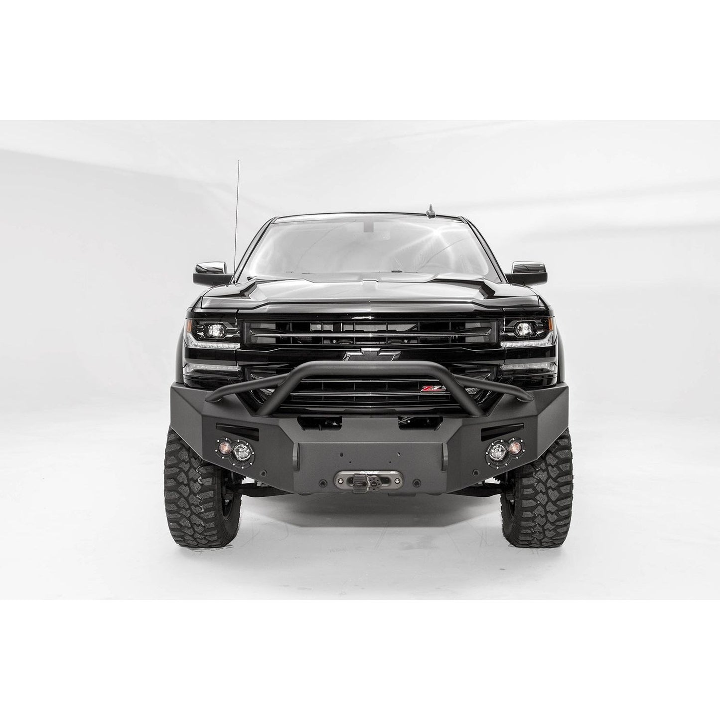 Fab Fours Premium Winch Front Bumper 2 Stage Black Powder Coated w/Pre-Runner Guard l CS16-F3852-1