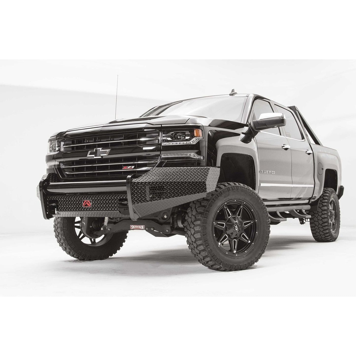 Fab Fours Black Steel Front Bumper 2 Stage Black Powder Coated w/No Guard l CS16-K3861-1