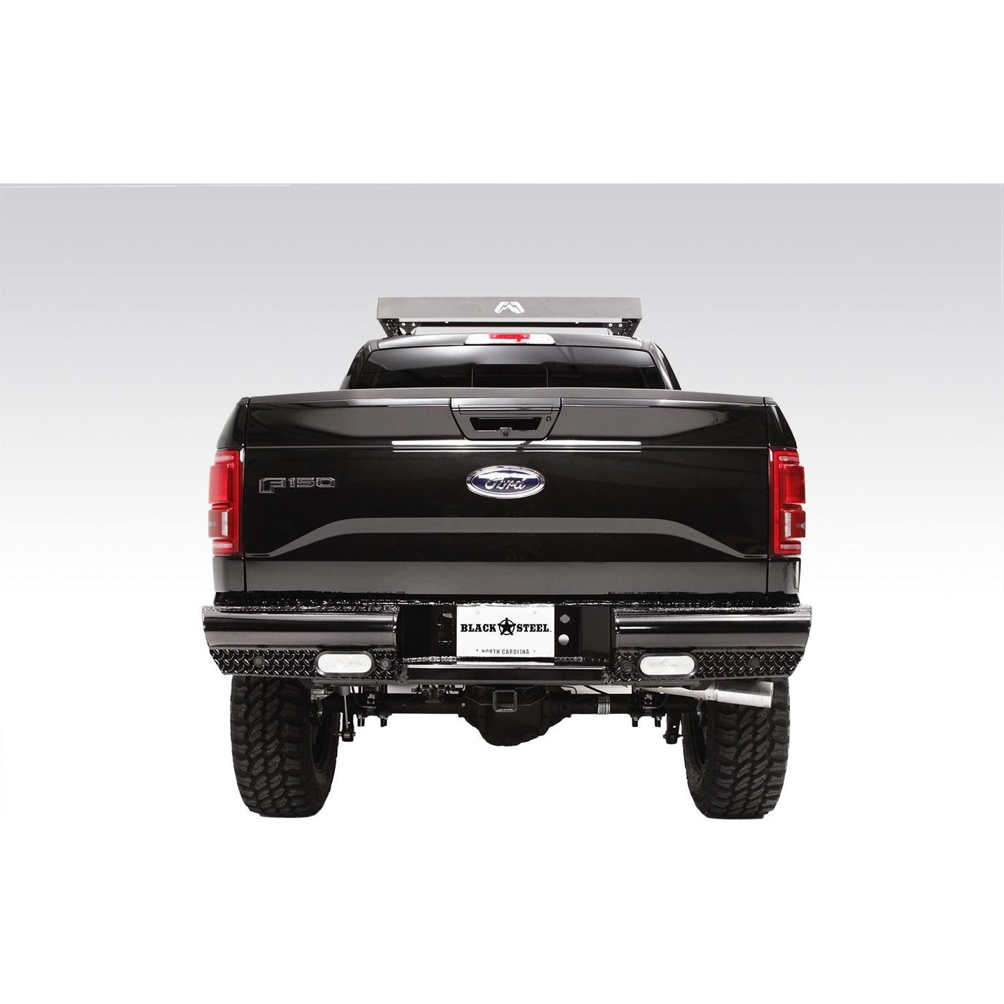 Fab Fours Black Steel Ranch Rear Bumper 2 Stage Black Powder Coated l FF15-T3250-1
