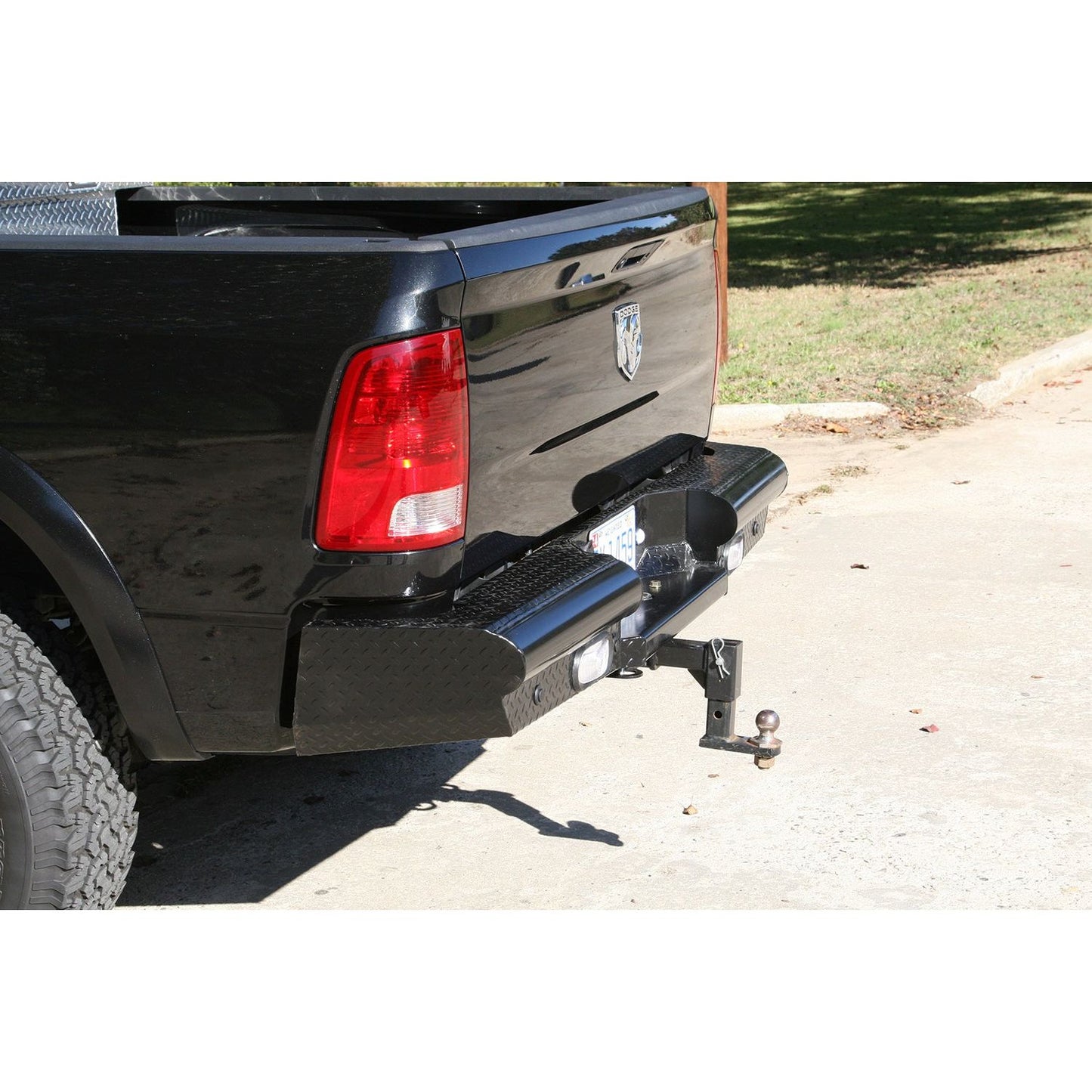 Fab Fours Black Steel Ranch Rear Bumper 2 Stage Black Powder Coated l DR10-T2950-1