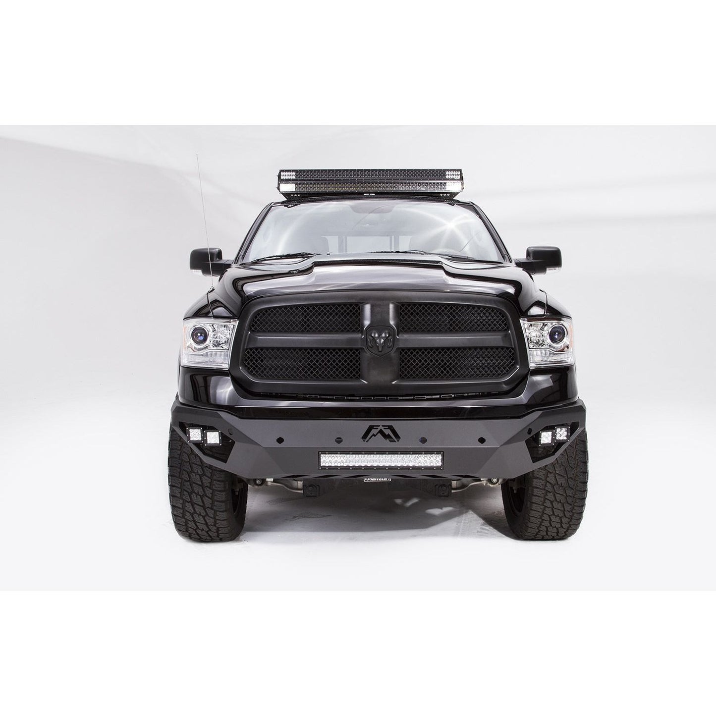 Fab Fours Vengeance Front Bumper 2 Stage Black Powder Coated No Guard l DR13-D2951-1