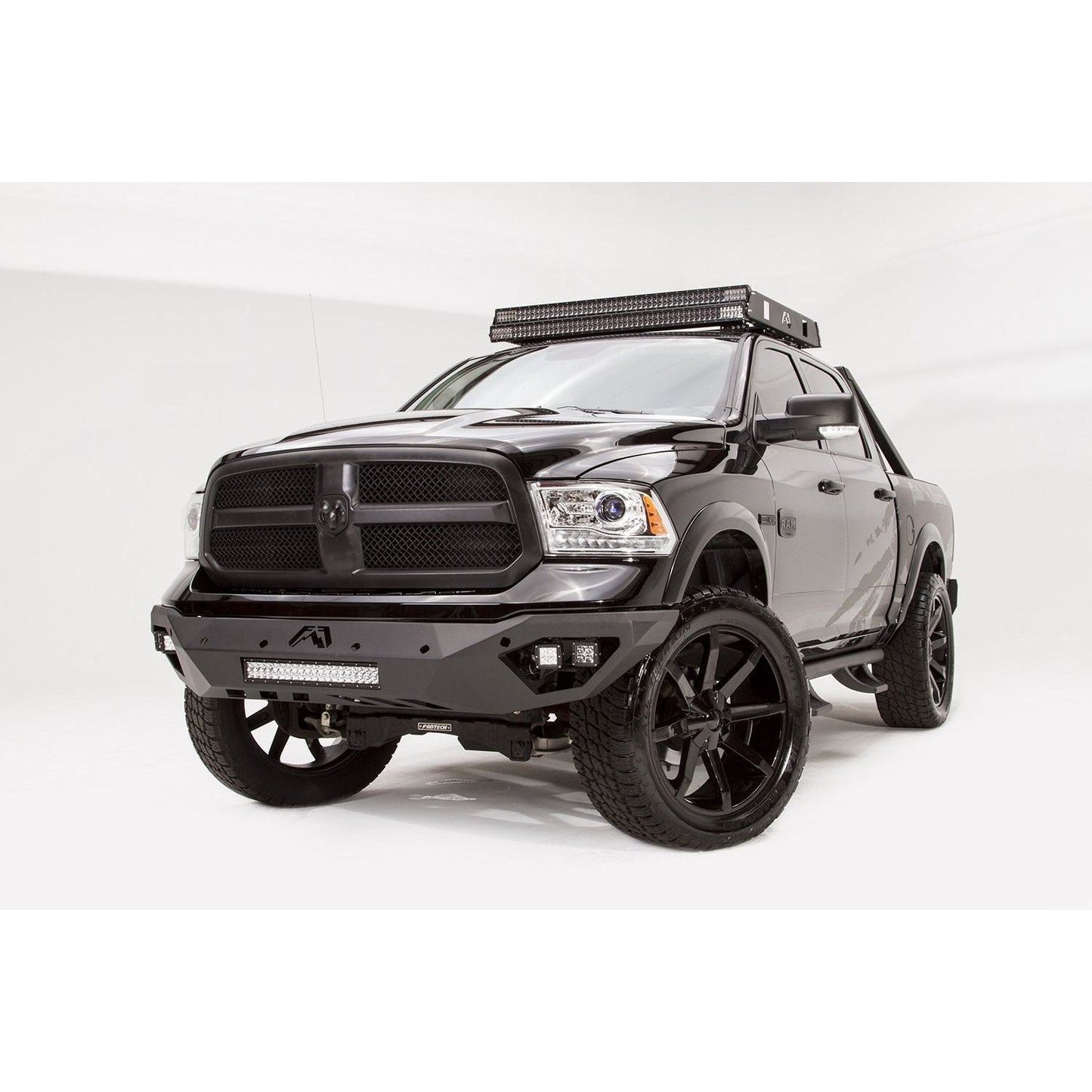 Fab Fours Vengeance Front Bumper 2 Stage Black Powder Coated No Guard l DR13-D2951-1
