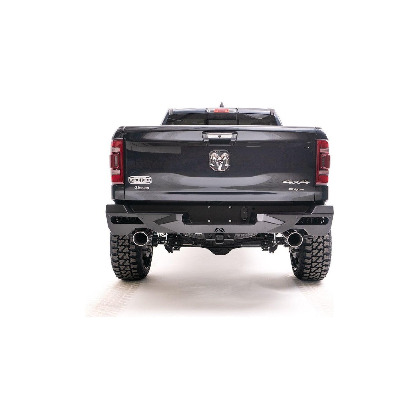 Fab Fours Vengeance Rear Bumper 2 Stage Black Powder Coated w/Sensors l DR19-E4251-1