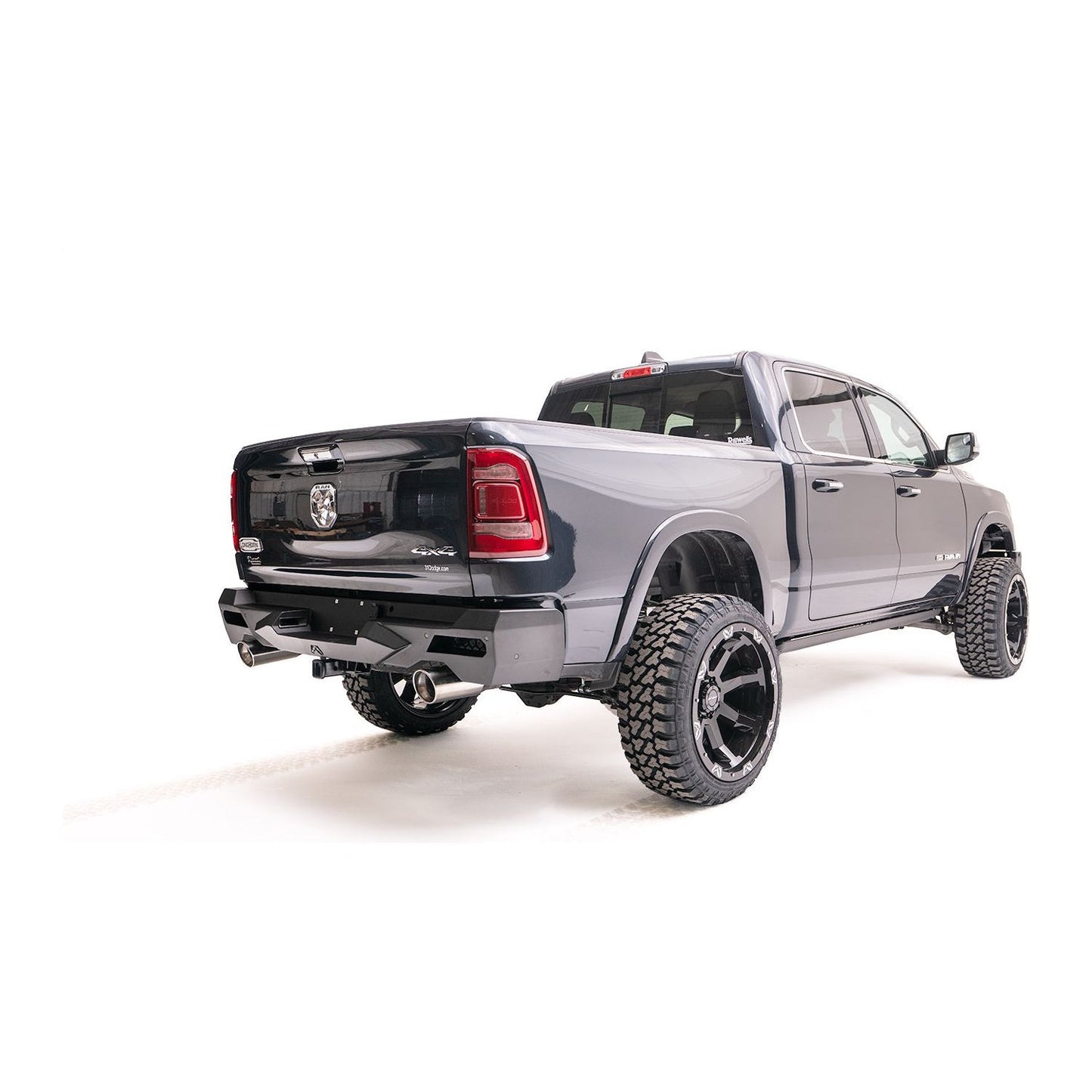 Fab Fours Vengeance Rear Bumper 2 Stage Black Powder Coated w/Sensors l DR19-E4251-1