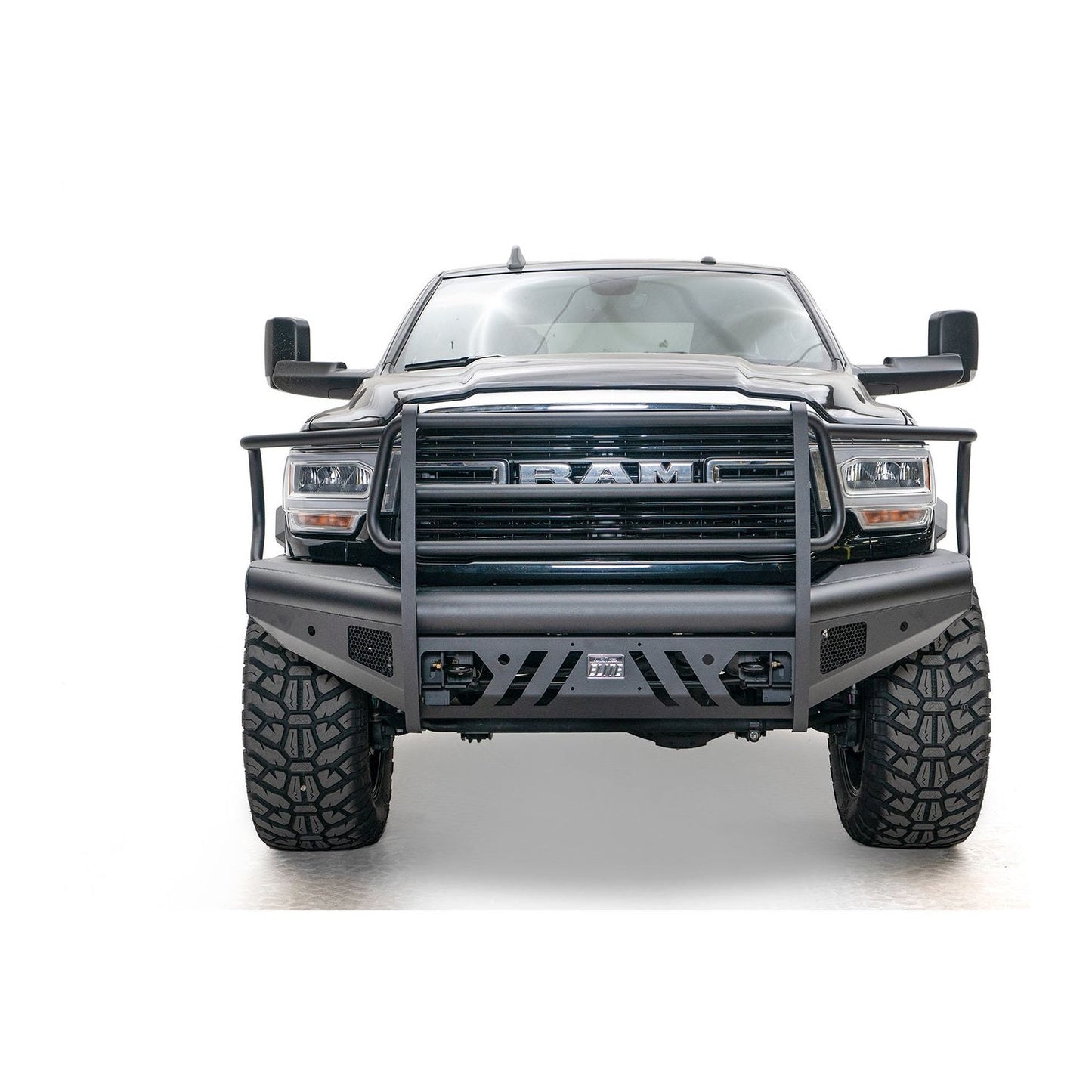 Fab Fours Elite Front Bumper Black Steel Front w/Full Guard l DR19-Q4460-1