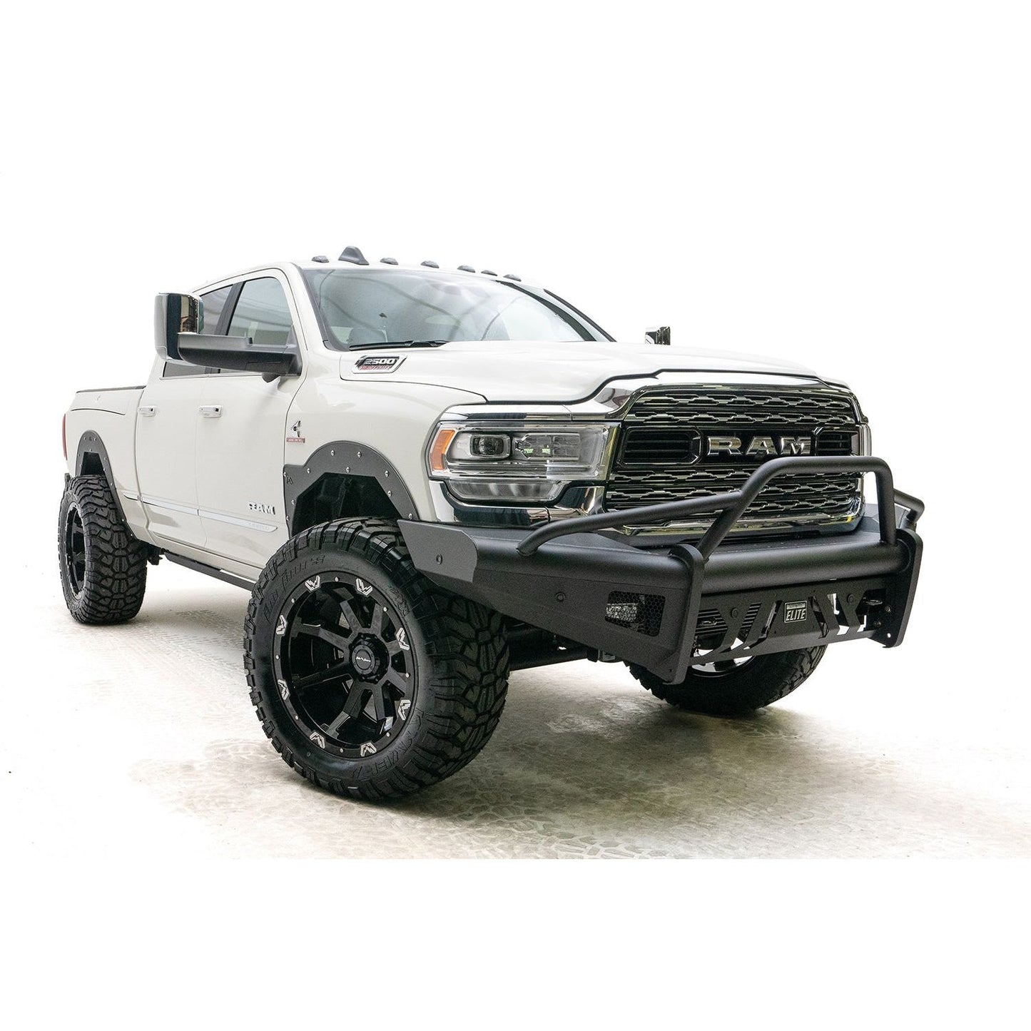 Fab Fours Elite Front Bumper Black Steel w/Pre-Runner Guard l DR19-Q4462-1