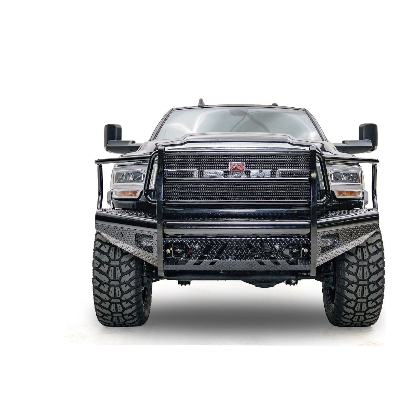 Fab Fours Black Steel Front Bumper w/Full Guard l DR19-S4460-1