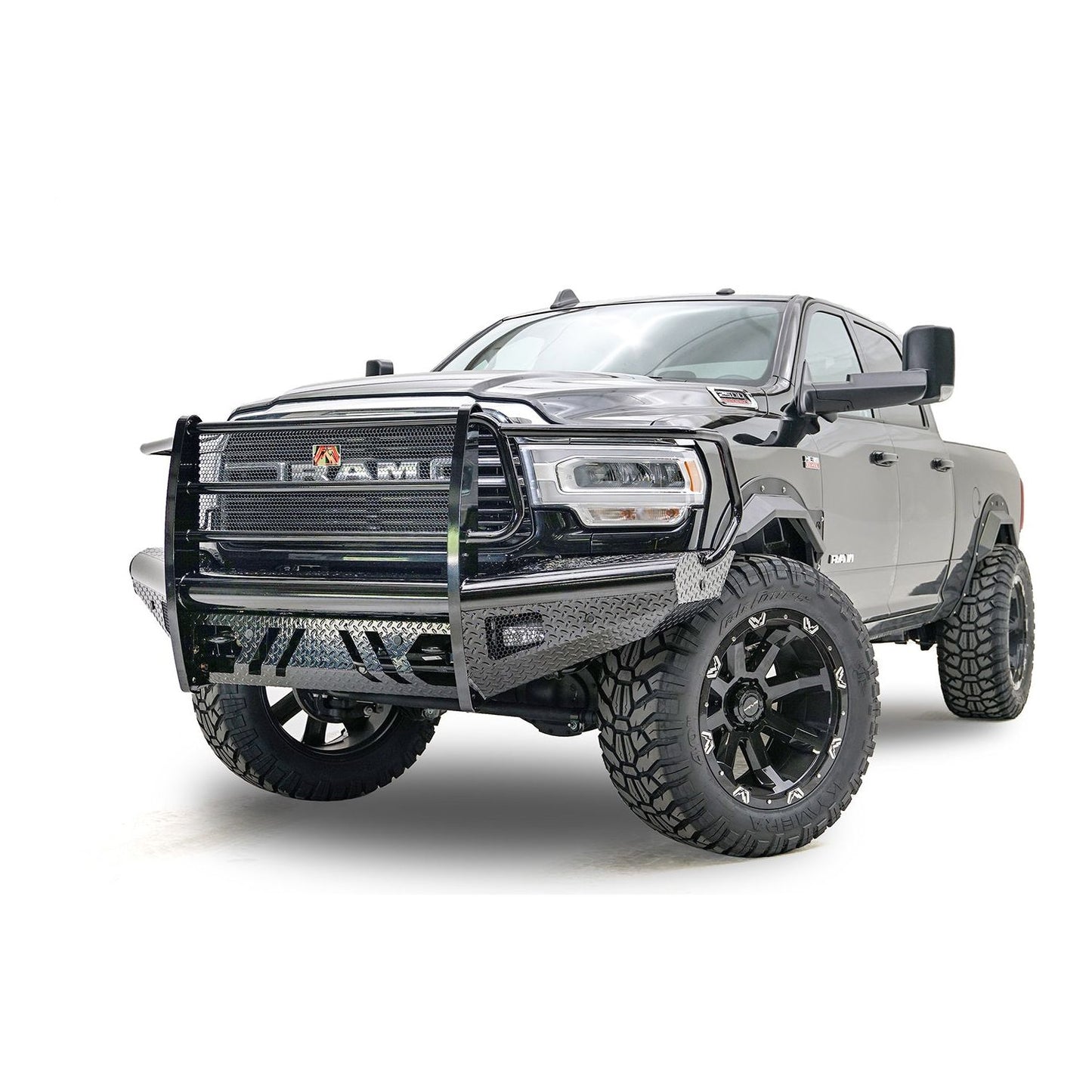 Fab Fours Black Steel Front Bumper w/Full Guard l DR19-S4460-1
