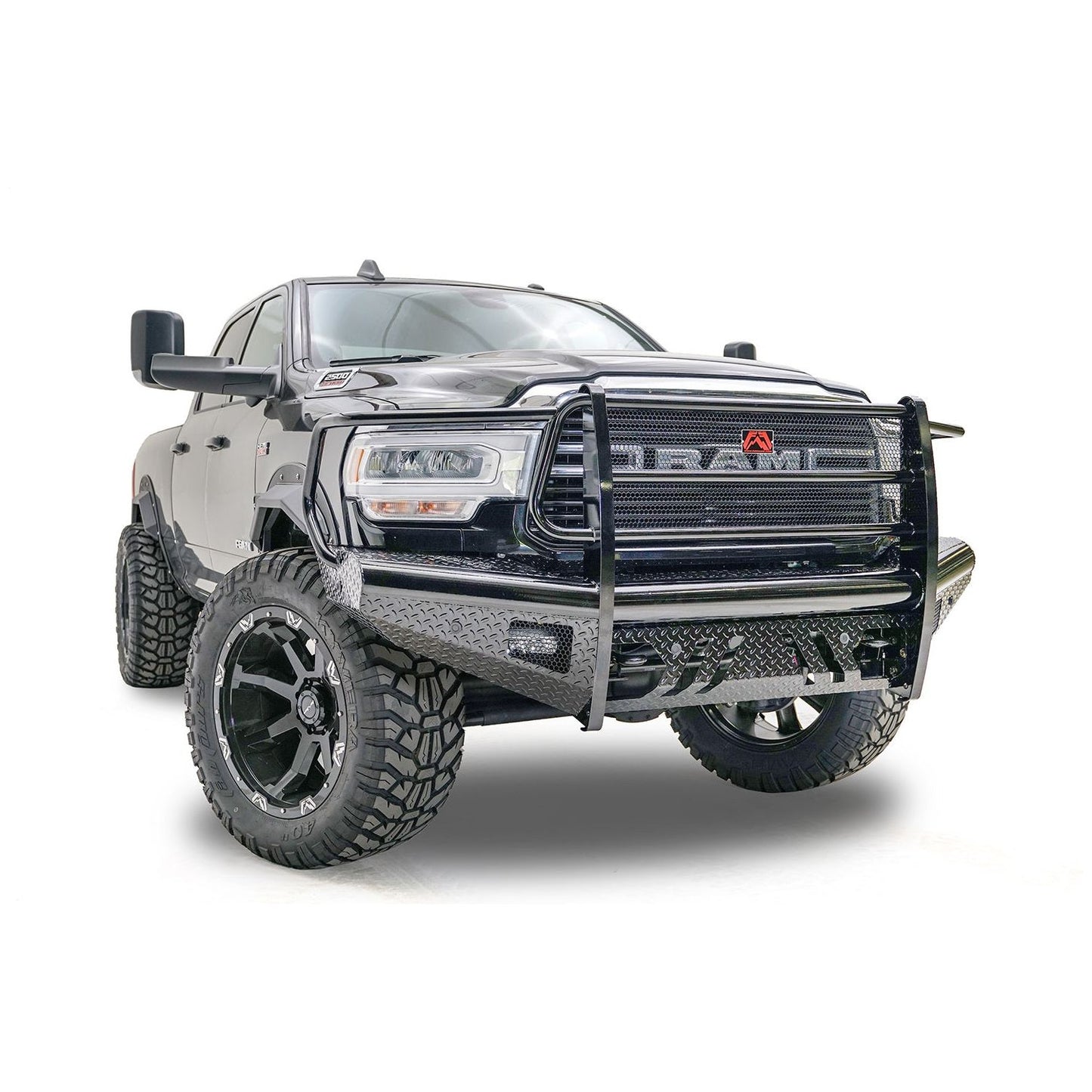 Fab Fours Black Steel Front Bumper w/Full Guard l DR19-S4460-1
