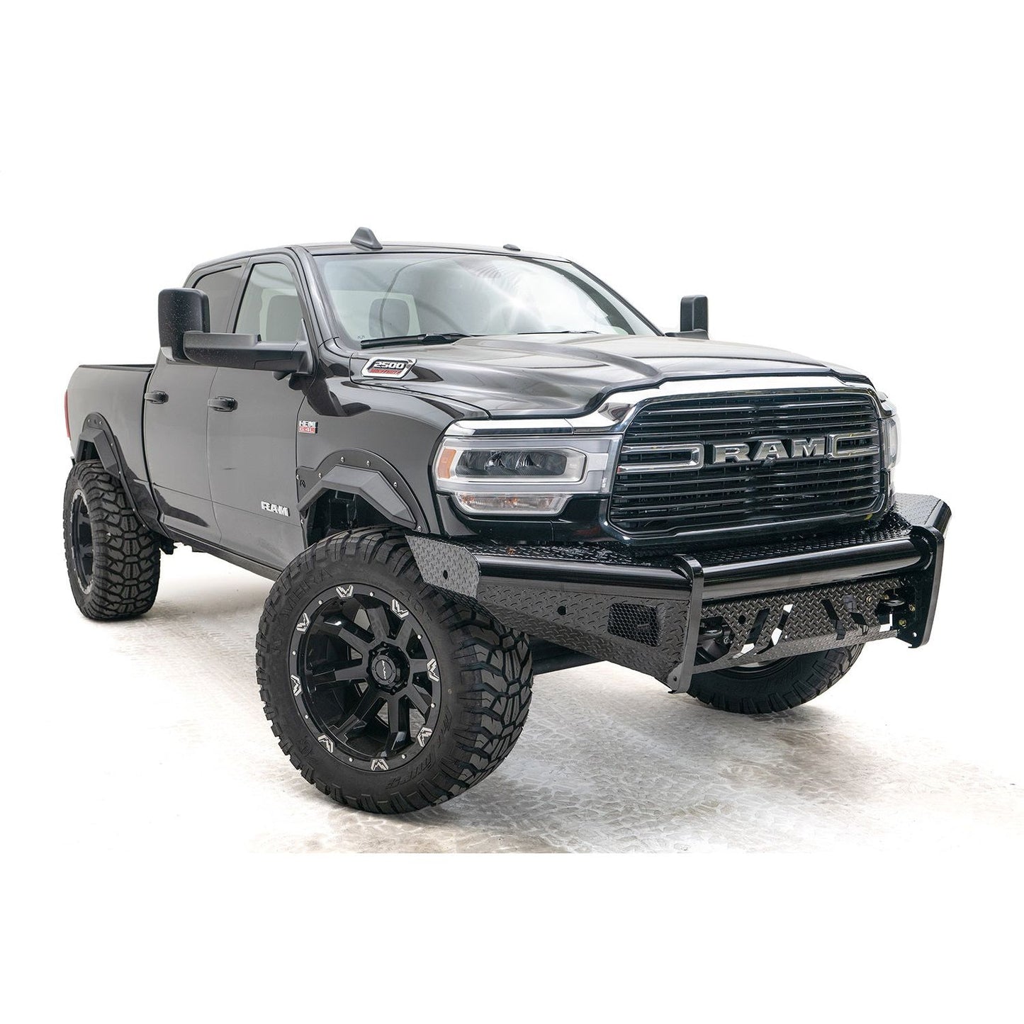 Fab Fours Black Steel Front Bumper w/No Guard l DR19-S4461-1