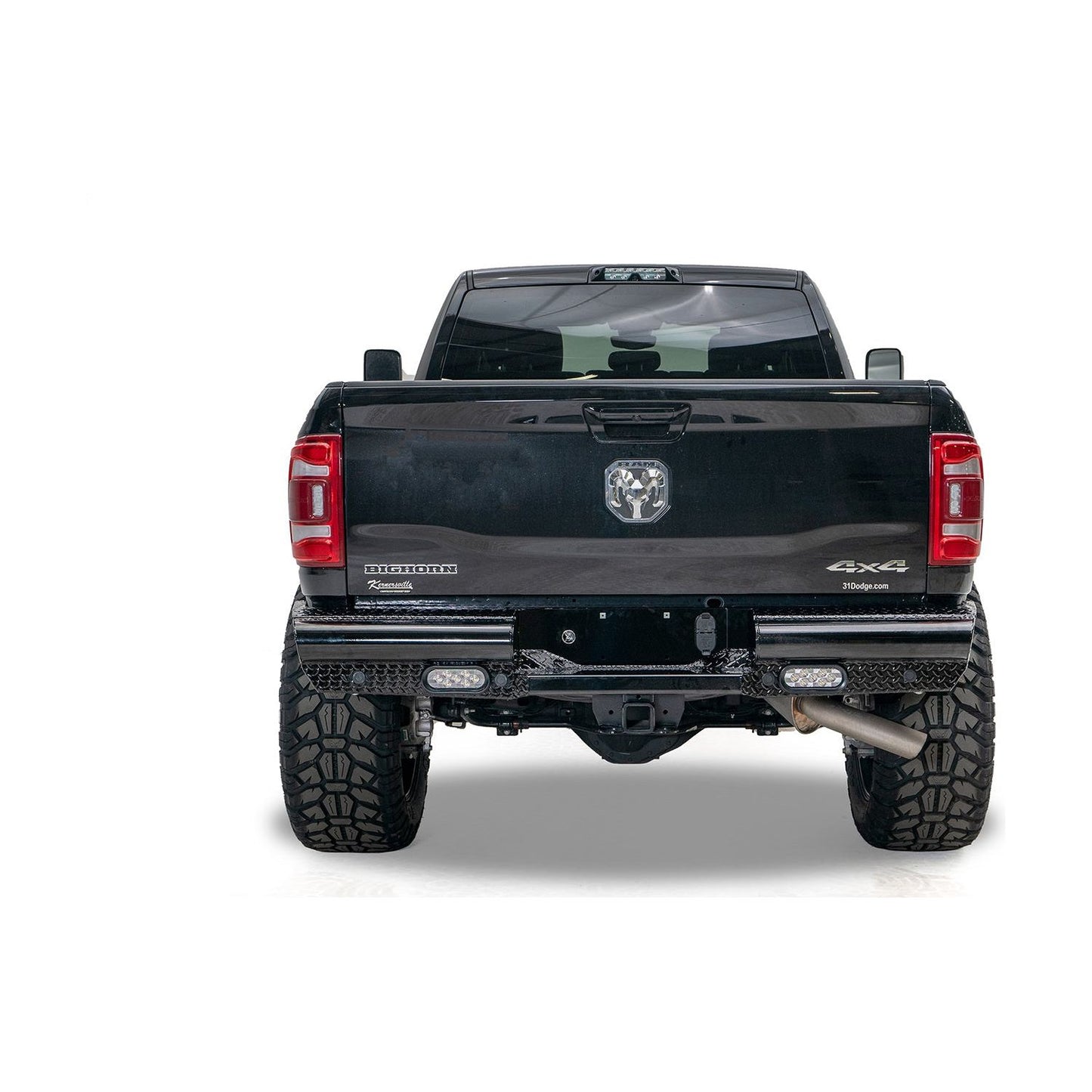 Fab Fours Black Steel Rear Bumper l DR19-T4450-1