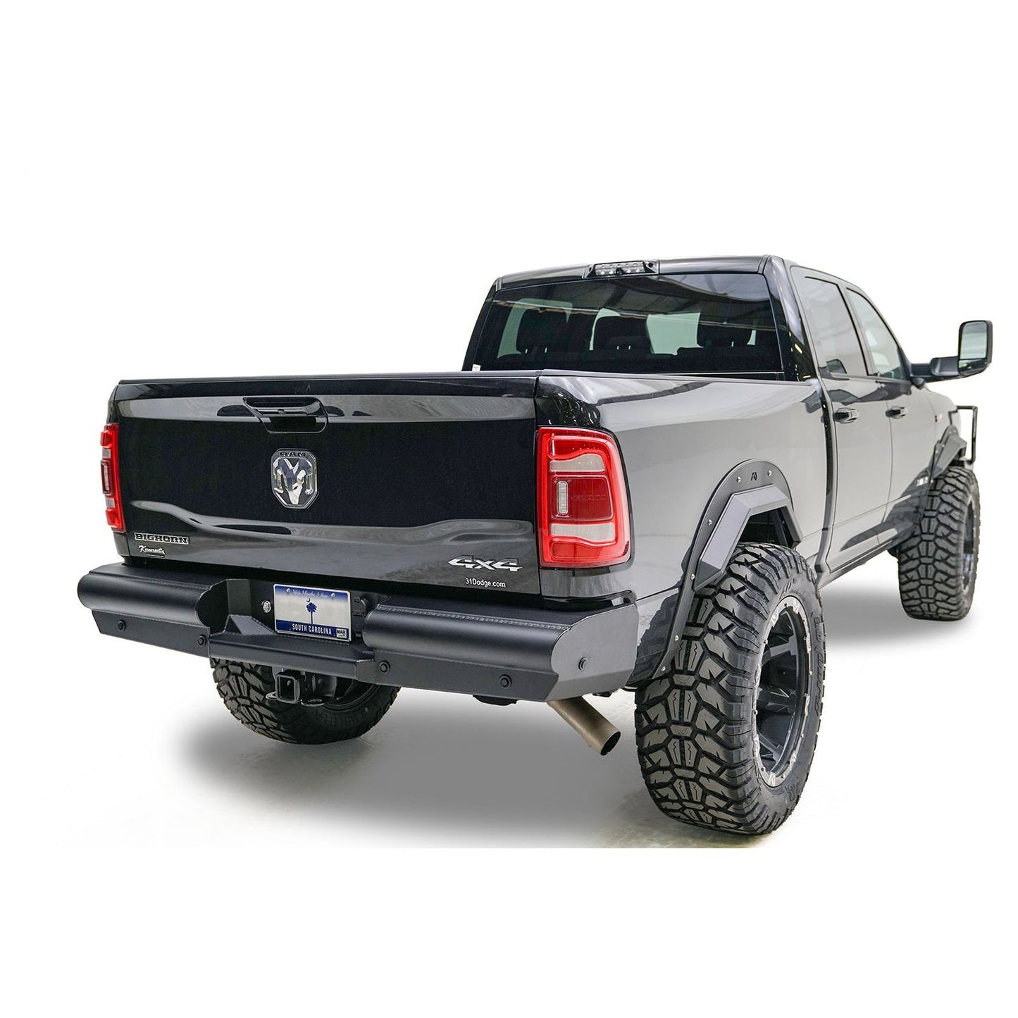 Fab Fours Elite Rear Bumper Black Steel l DR19-U4450-1