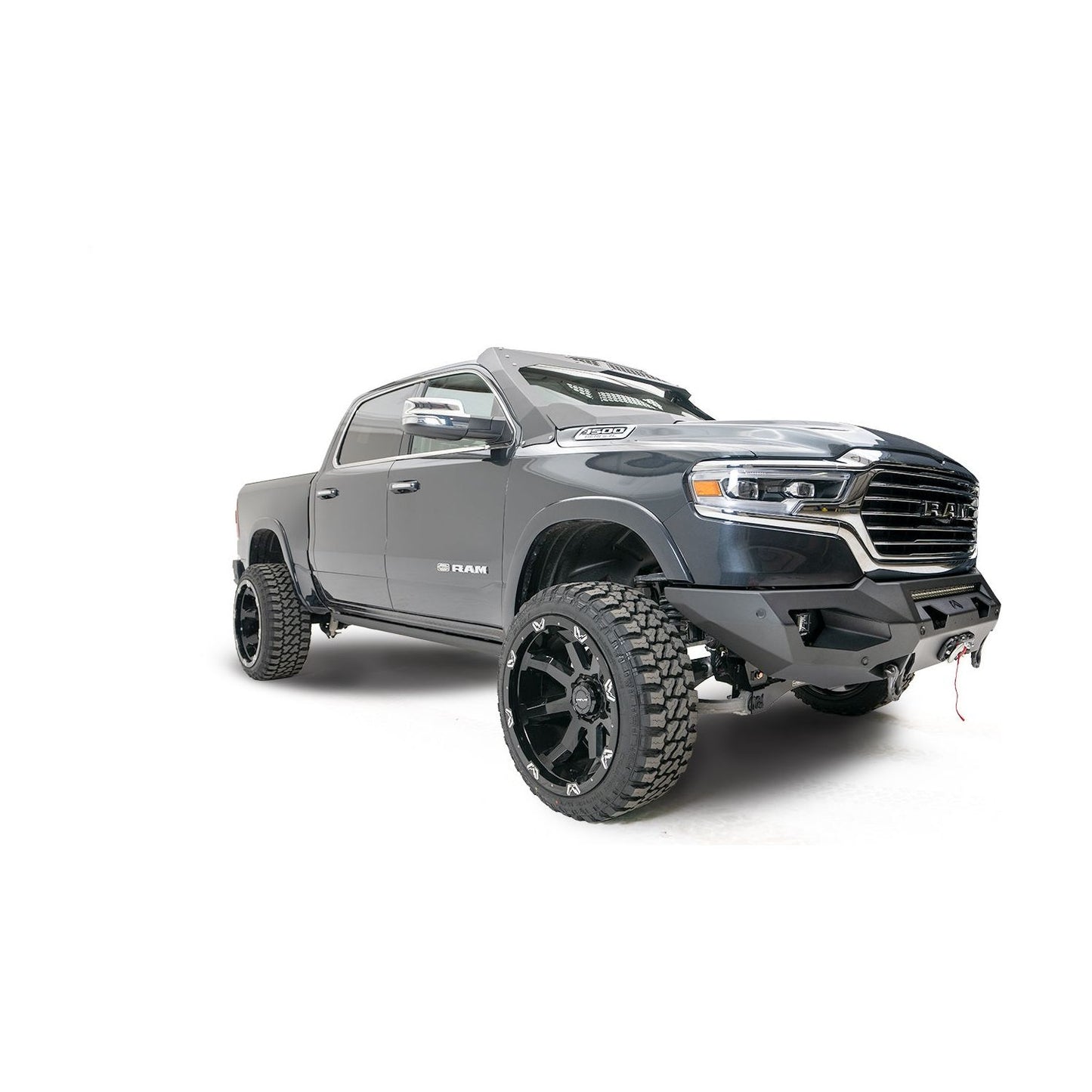 Fab Fours Matrix Front Bumper 2 Stage Black Powder Coat 7/8 in. D-Ring Mounts No Guard l DR19-X4251-1