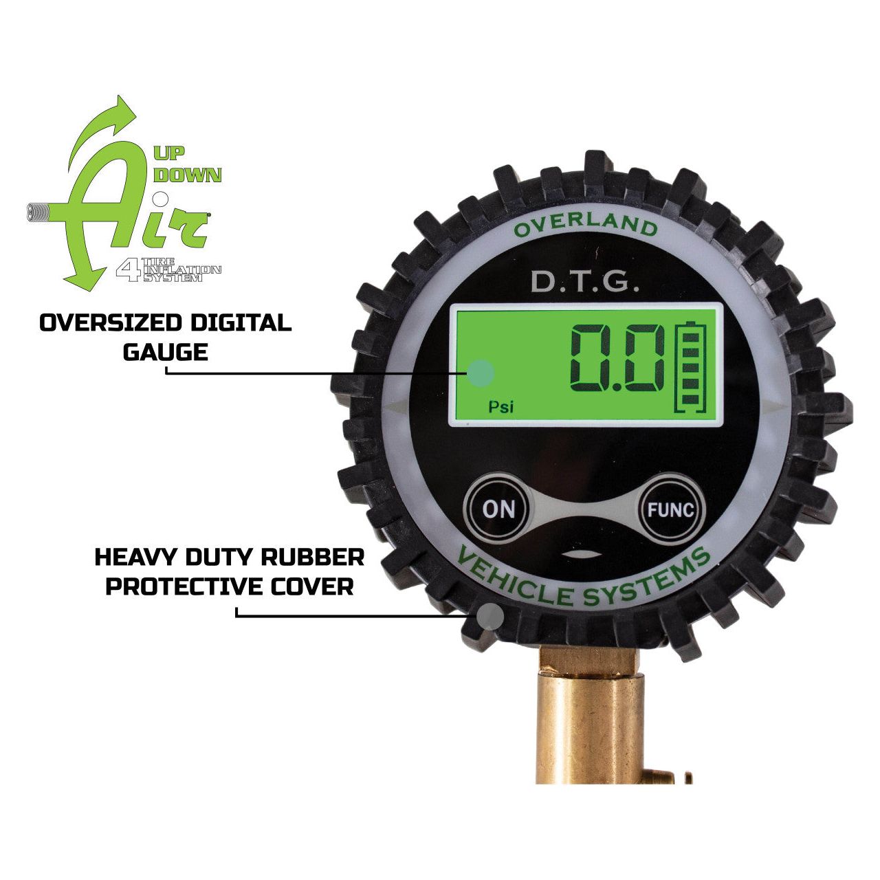 Overland Vehicle Systems Digital Tire Gauge With Valve Kit & Storage Bag 12010001
