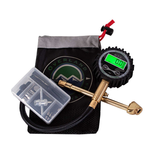 Overland Vehicle Systems Digital Tire Gauge With Valve Kit & Storage Bag 12010001