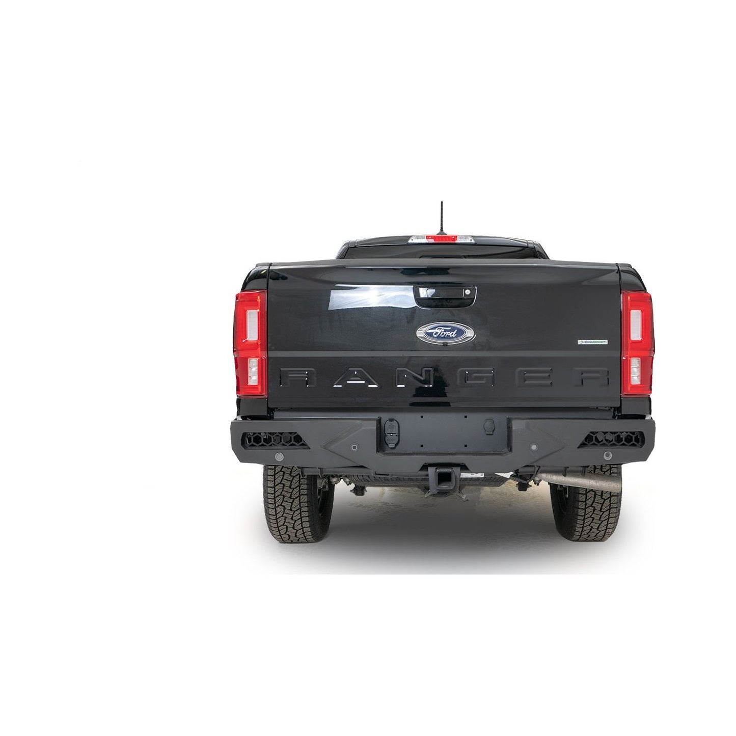 Fab Fours Vengeance Rear Bumper 2 Stage Black Powder Coated w/Sensors l FR19-E4851-1