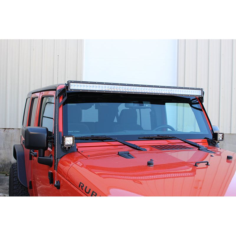 FISHBONE OFFROAD | 07-17 Jk Front Light Bar Steel Textured Black Powder Coat | FB21014