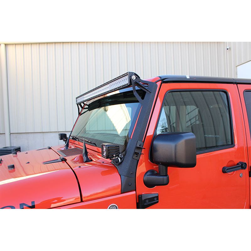 FISHBONE OFFROAD | 07-17 Jk Front Light Bar Steel Textured Black Powder Coat | FB21014