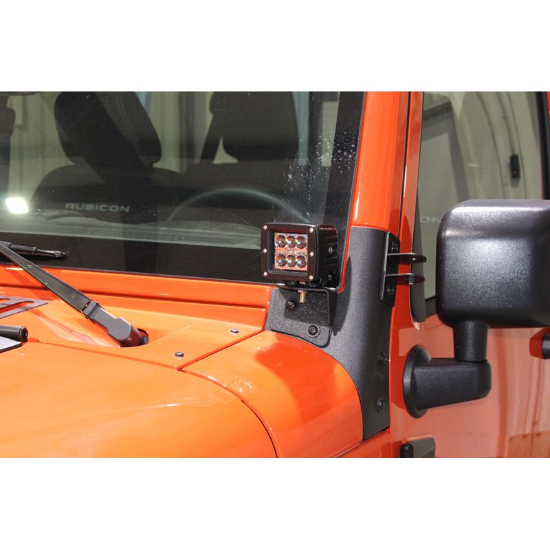 FISHBONE OFFROAD | 07-17 Jk Windshield Light Bar Steel Textured Black Powder Coat | FB21015