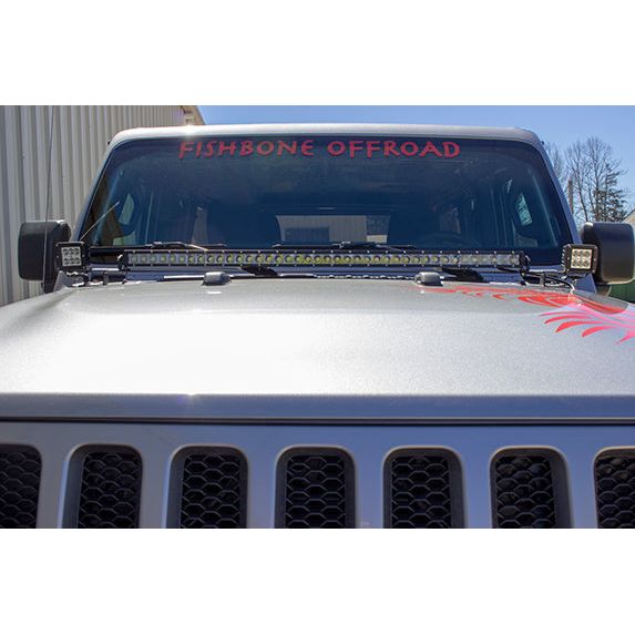 FISHBONE OFFROAD | 2018-19 Wrangler Jl Cowl Light Bracket Black Powder Coat | FB21110