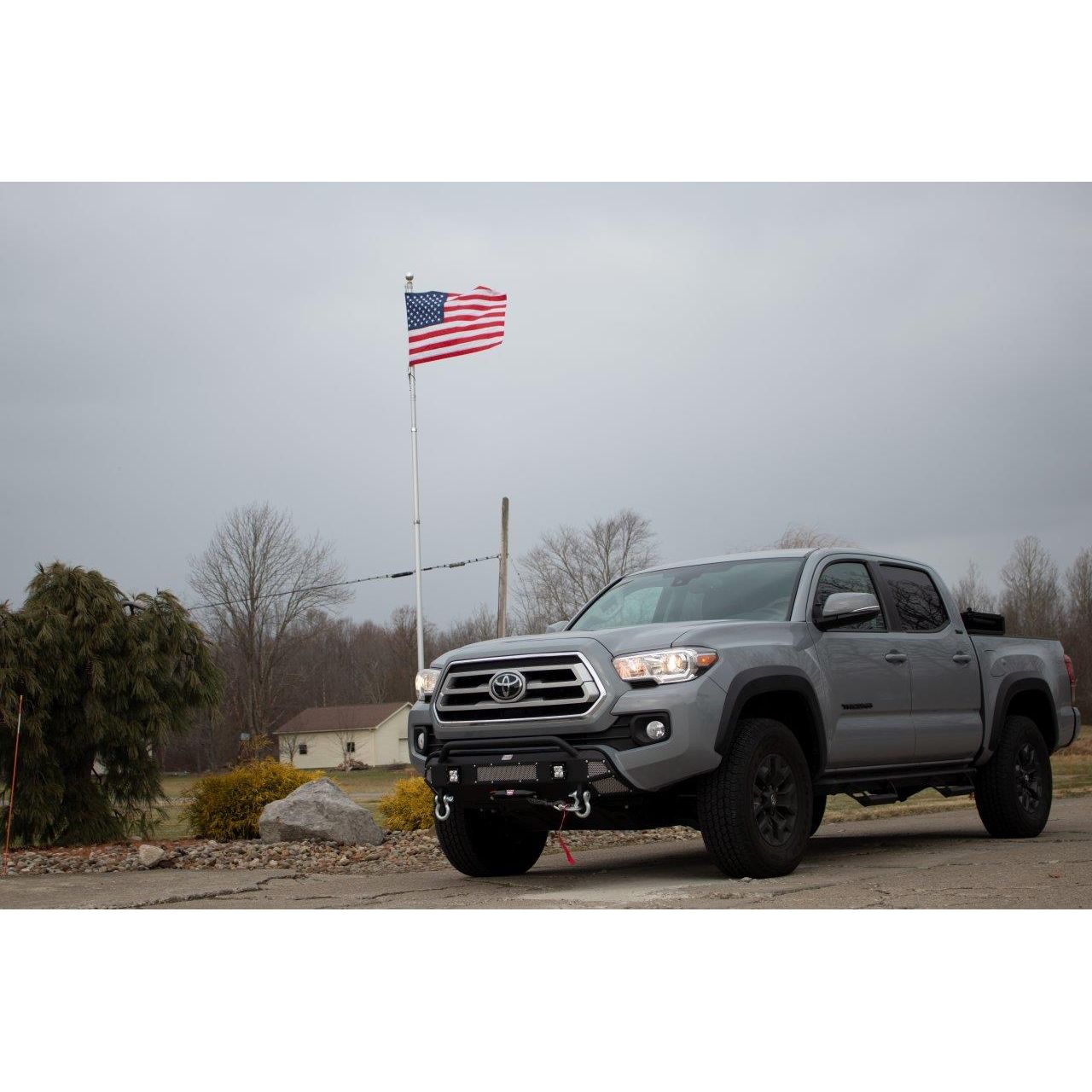 FISHBONE OFFROAD | 16-C Tacoma (3Rd Gen) Center Stubby Bumper W/ Mounting Plate For Winch | FB21311
