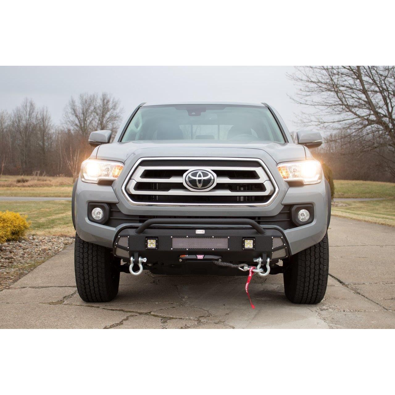 FISHBONE OFFROAD | 16-C Tacoma (3Rd Gen) Center Stubby Bumper W/ Mounting Plate For Winch | FB21311