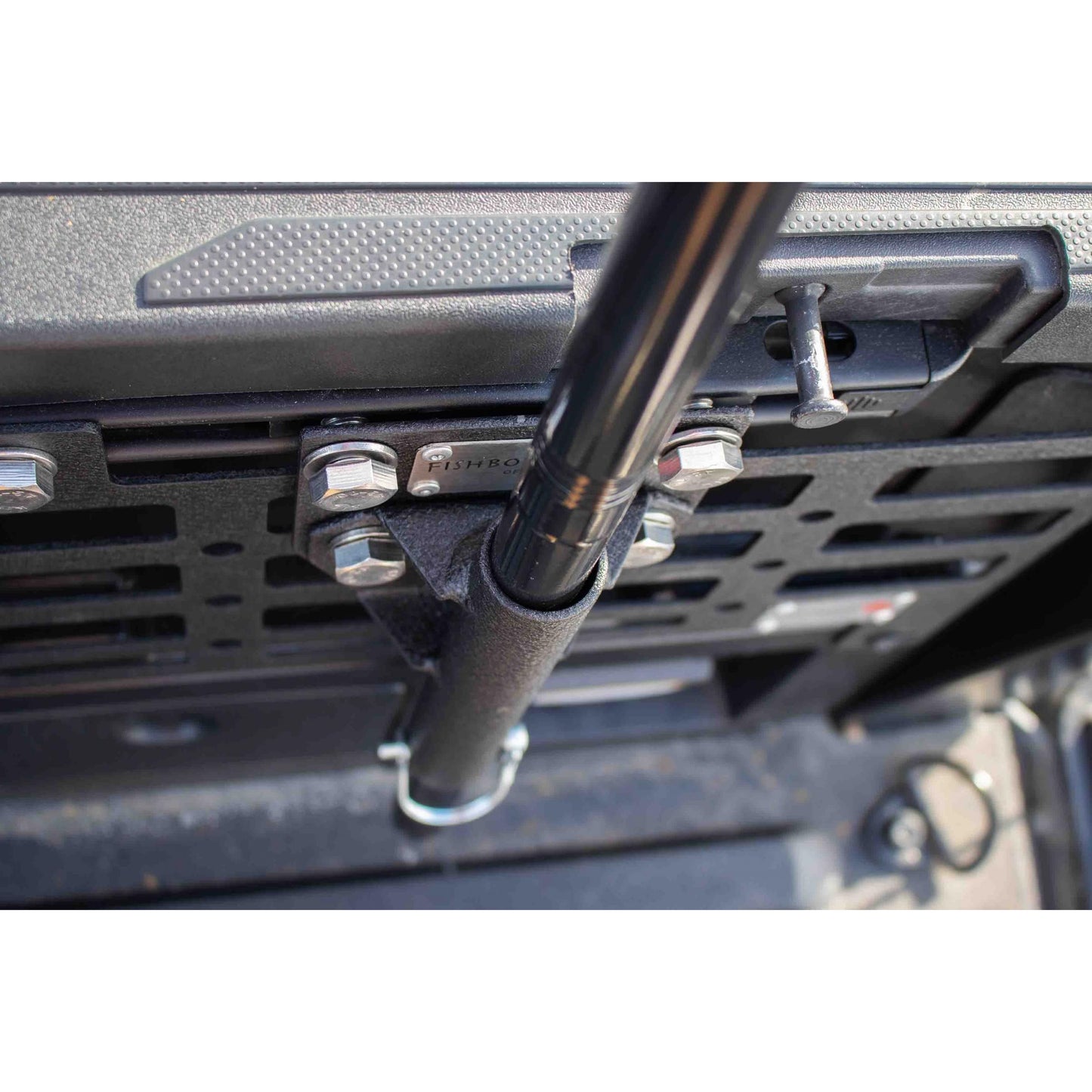 FISHBONE OFFROAD | Universal Truck Bed Rail Flag Mount For 1 In Diameter Poles Black Powder Coated | FB21329