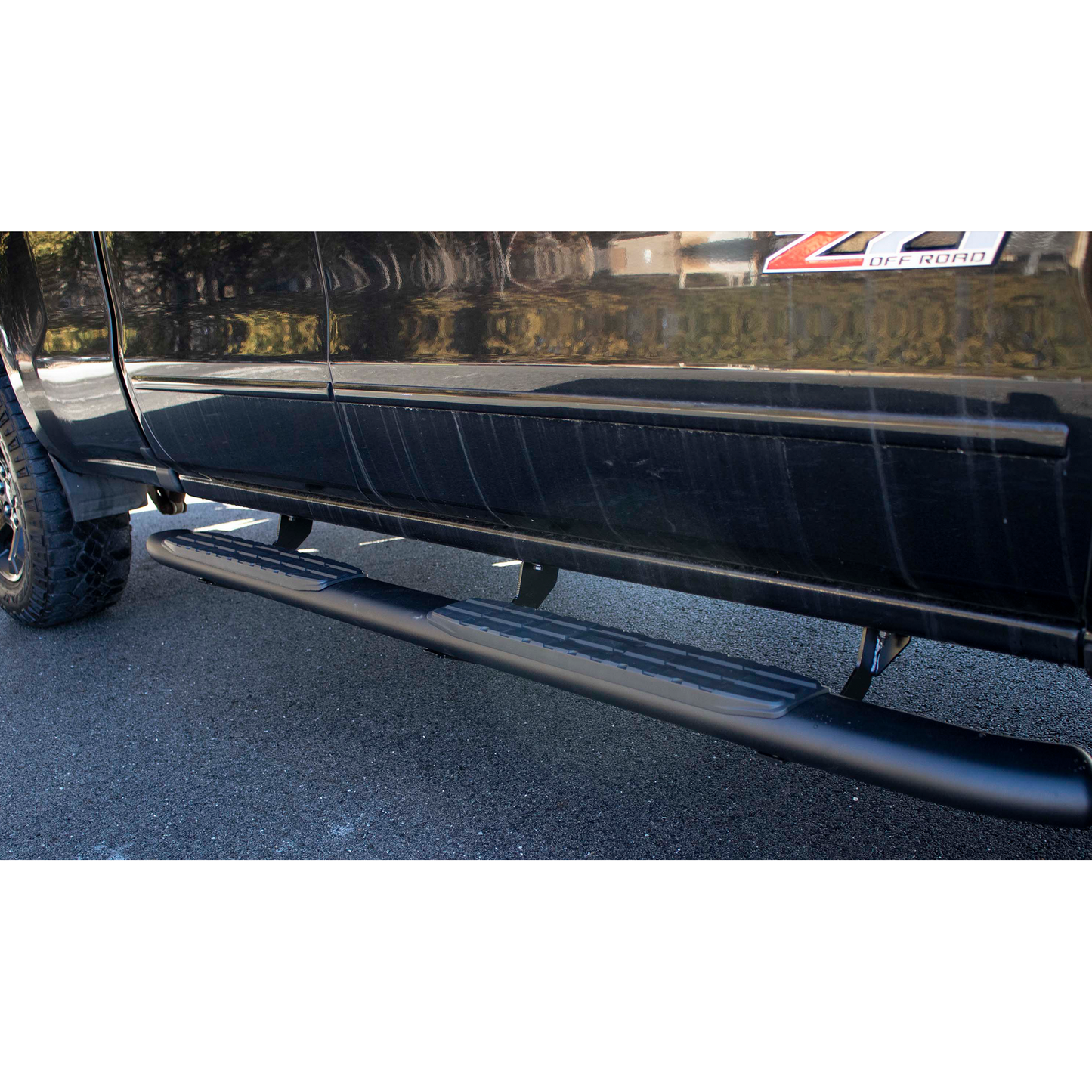 FISHBONE OFFROAD | 07-18 Silverado/Sierra 1500/2500/3500 Dble Cab Oval Side Step Black Pair | FB21382