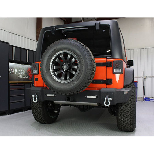 FISHBONE OFFROAD | 07-17 Jk Rear Bumper With D-Ring And Led Lights Steel Textured Black Powder Coat | FB22032