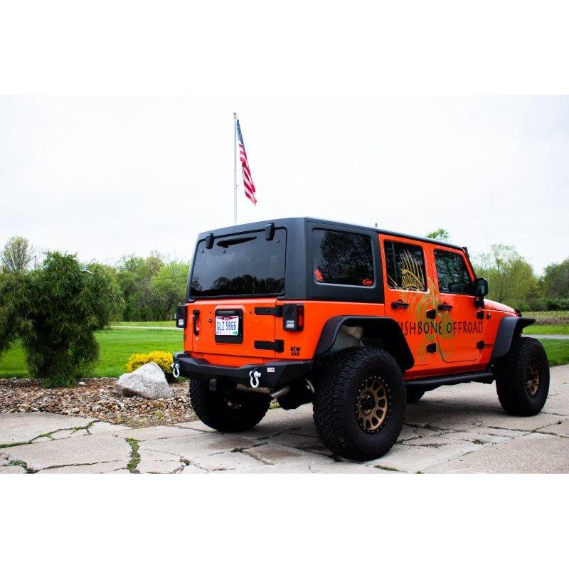FISHBONE OFFROAD | 07-18 Wrangler Mako Rear Bumper 2-Stage Black Textured Powder Coat Steel | FB22278