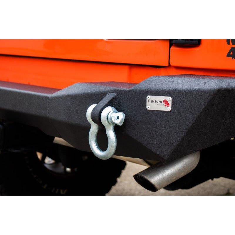 FISHBONE OFFROAD | 07-18 Wrangler Mako Rear Bumper 2-Stage Black Textured Powder Coat Steel | FB22278