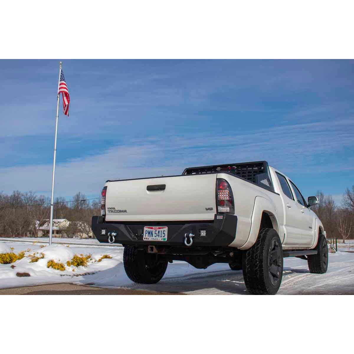 FISHBONE OFFROAD | 05-15 Tacoma Rear Bumper 2-Stage Textured Black Powder Coated Steel | FB22298