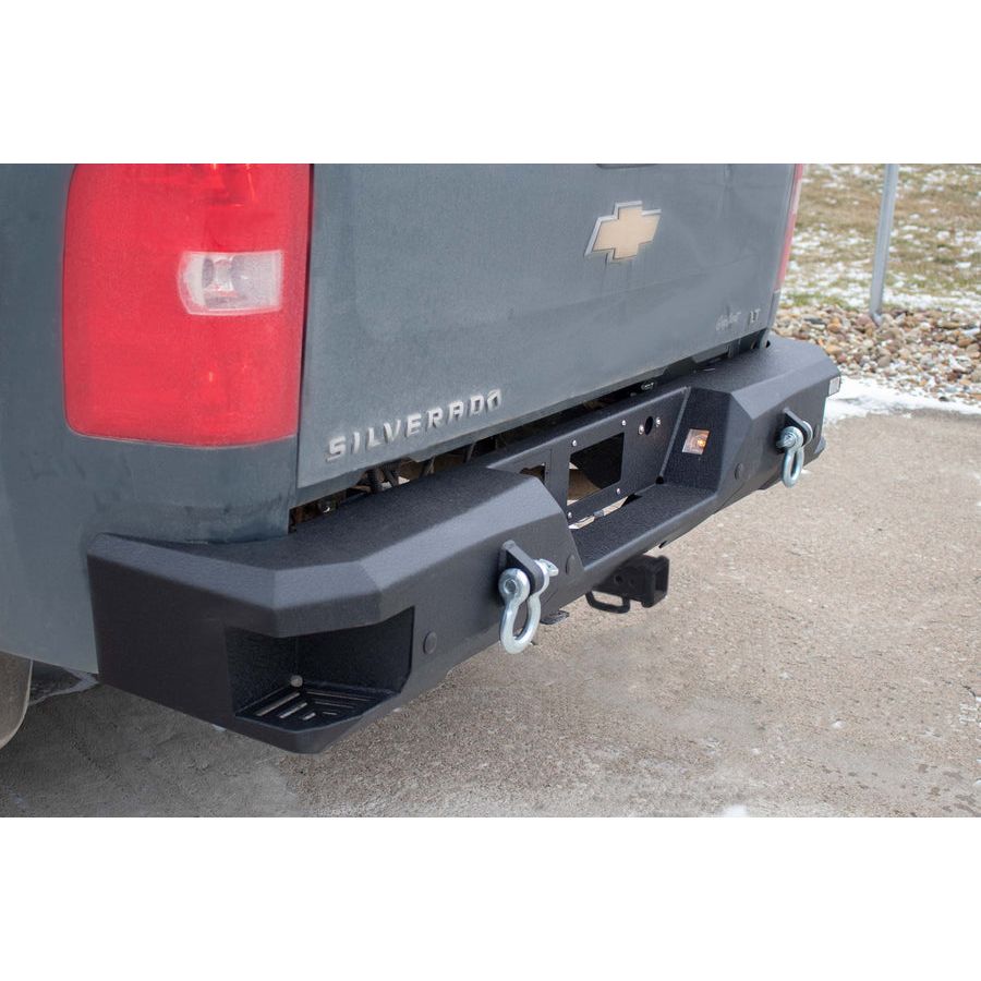 FISHBONE OFFROAD | 07-13 Silverado/Sierra 1500 Rear Bumper Black Powder Coat Cold-Rolled Steel | FB22367