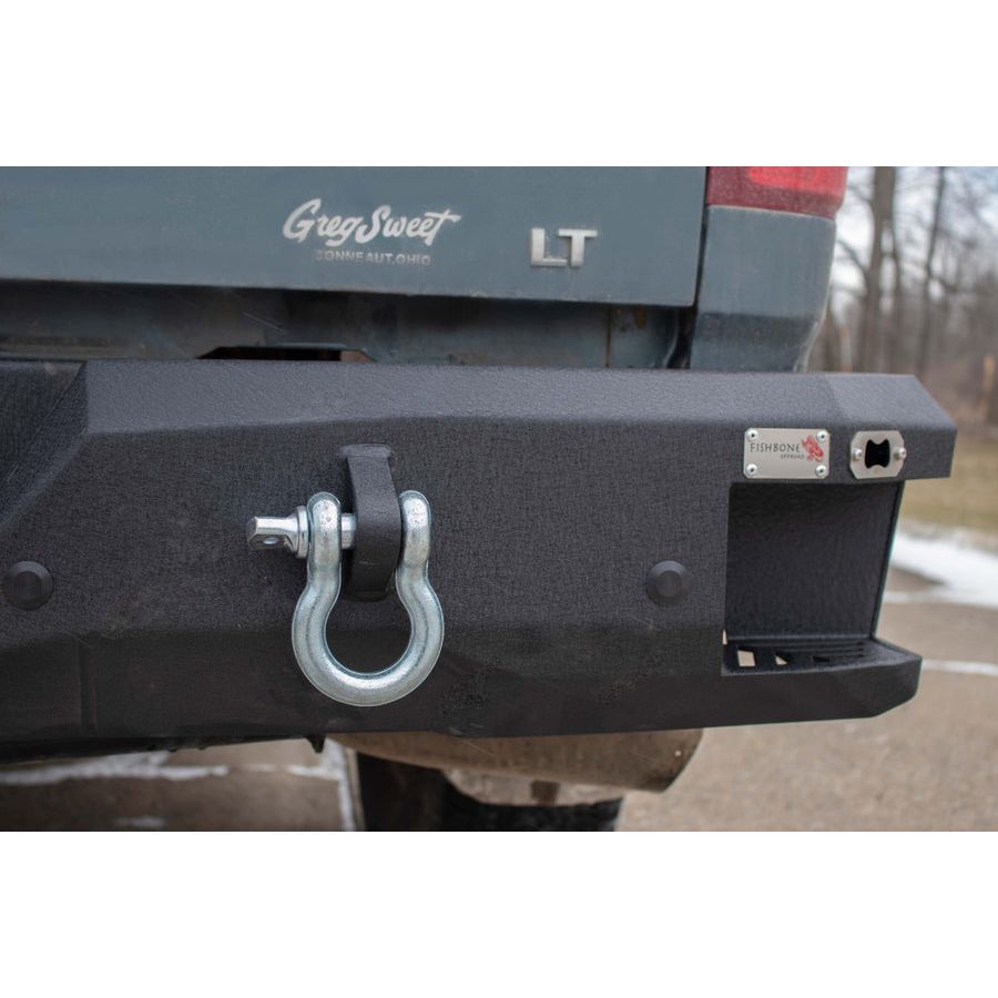 FISHBONE OFFROAD | 07-13 Silverado/Sierra 1500 Rear Bumper Black Powder Coat Cold-Rolled Steel | FB22367