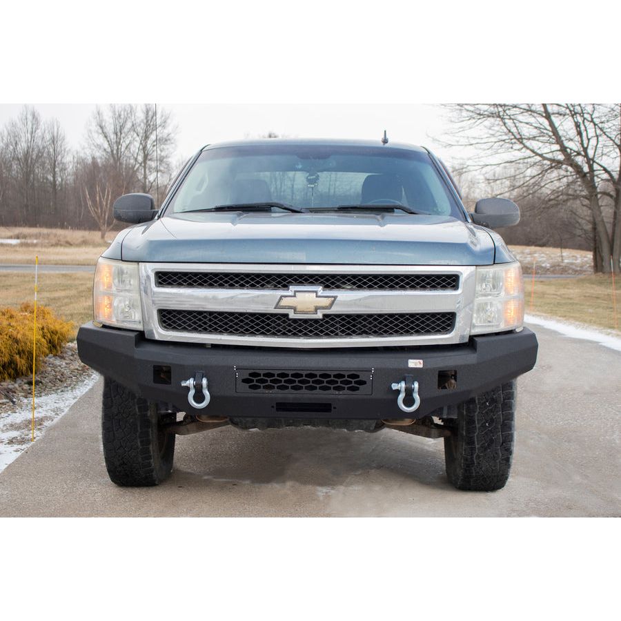 FISHBONE OFFROAD | 07-13 Silverado 1500 Front Bumper Black Powder Coat Cold-Rolled Steel | FB22368