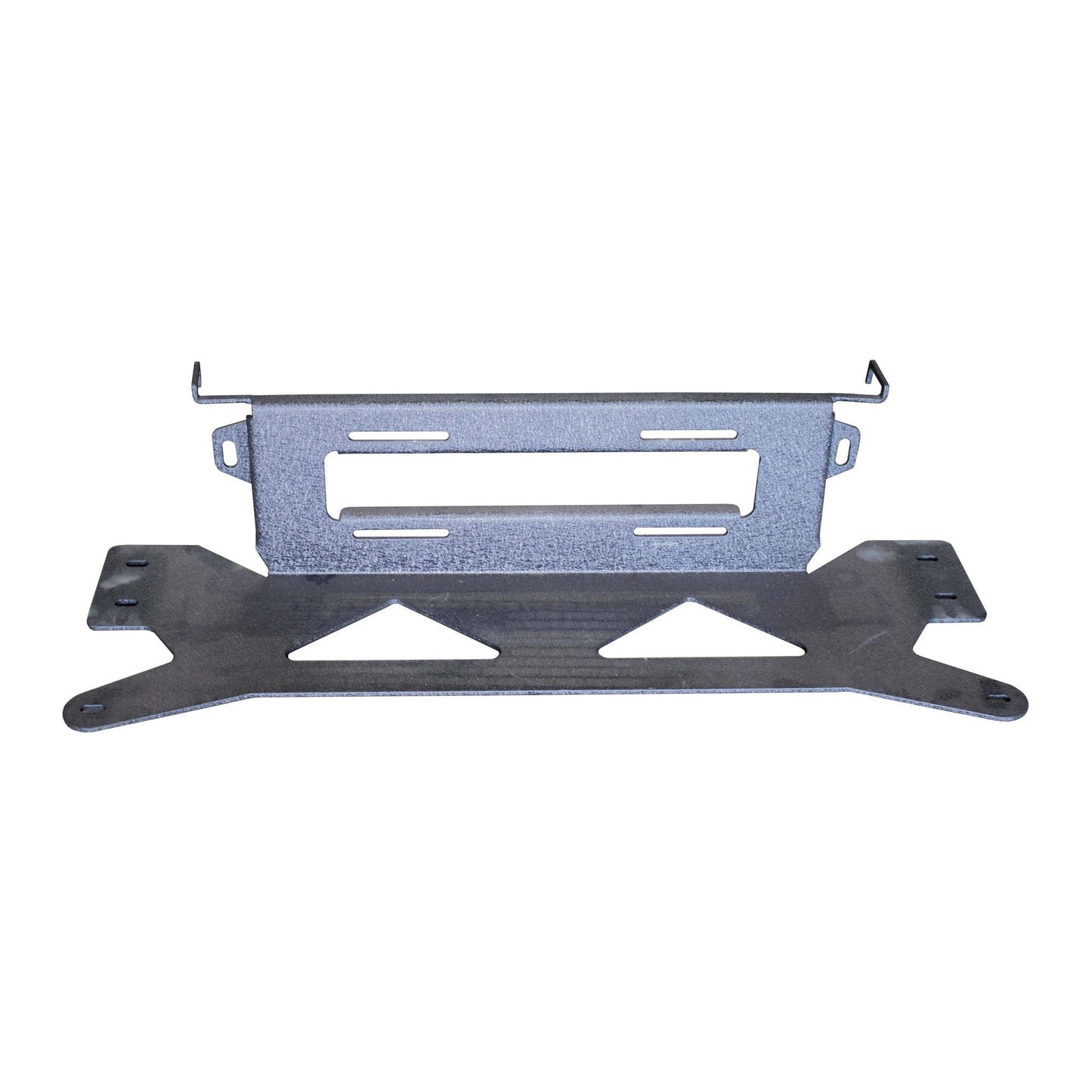 FISHBONE OFFROAD | 21-C F150 Winch Plate For Pelican Front Bumper Black Textured 2-Stage Powder Coat 3/16In Steel | FB22393