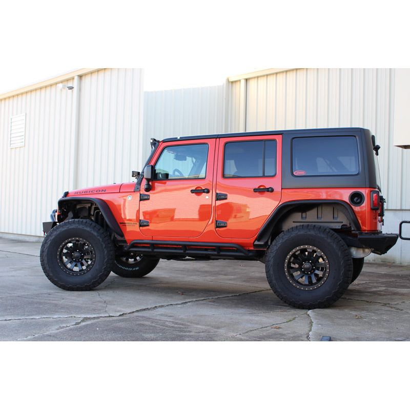 FISHBONE OFFROAD | 07-18 Wrangler Unlimited Tubular Rocker Gards Black 2-Stage Textured Powder Coat Steel | FB23009