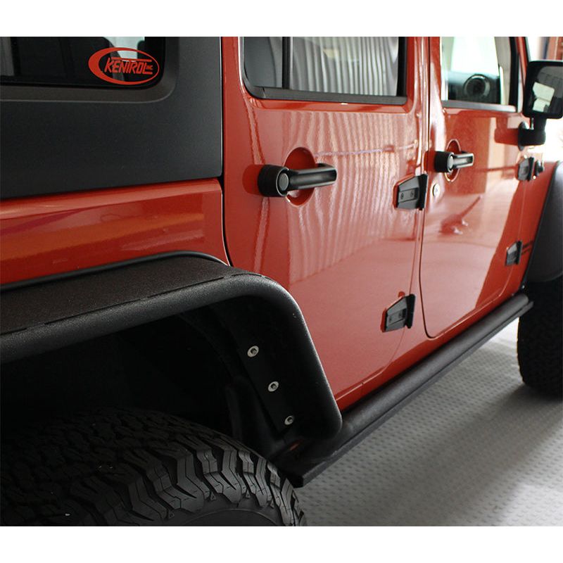 FISHBONE OFFROAD | Jk Rubicon Rock Slider W/2 Tubes Steel Textured Black Powder Coat Jk 07-17 4 Dr | FB23011