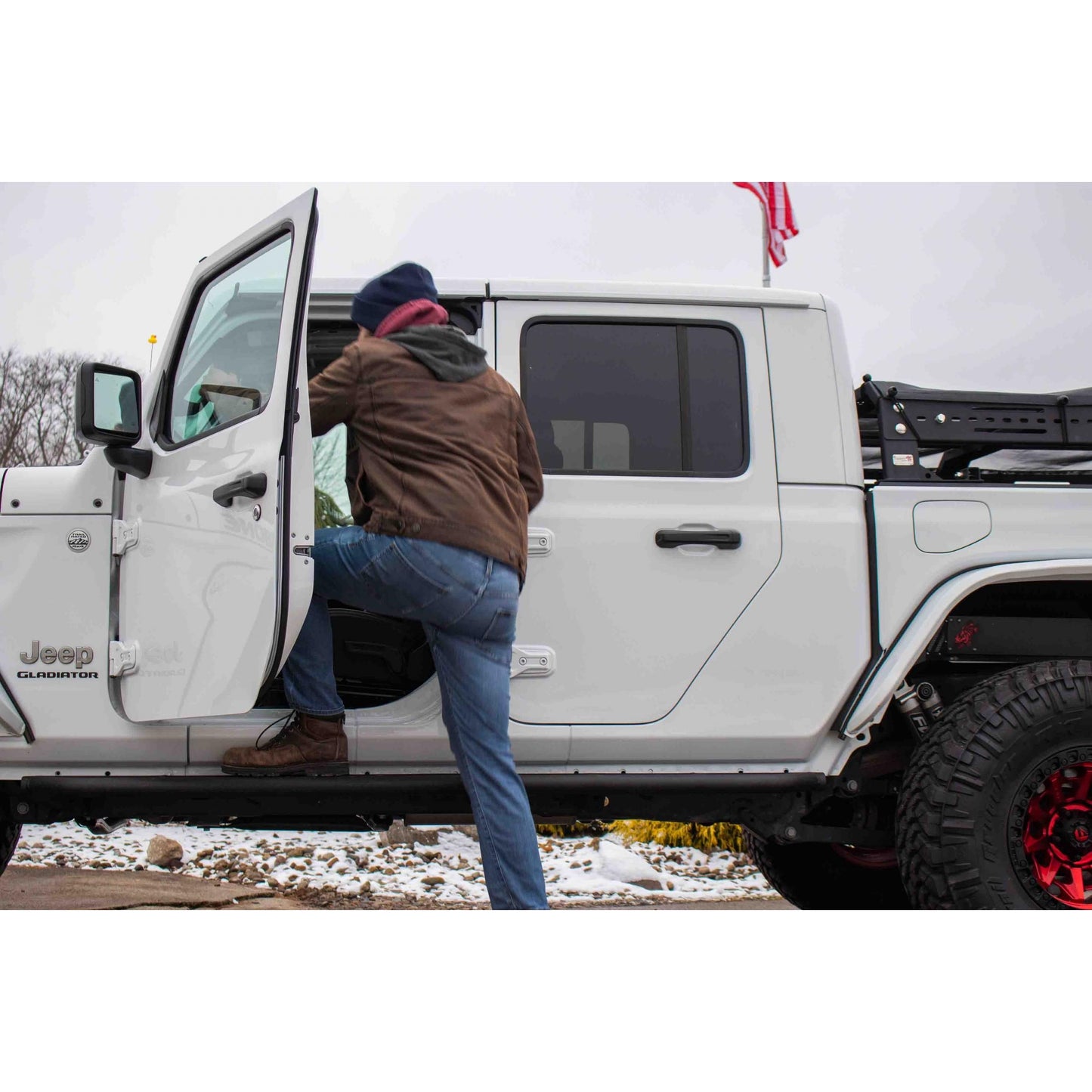 FISHBONE OFFROAD | 20-C Gladiator Step Sliders Black Textured Powder Coat 0.120In Steel | FB23143