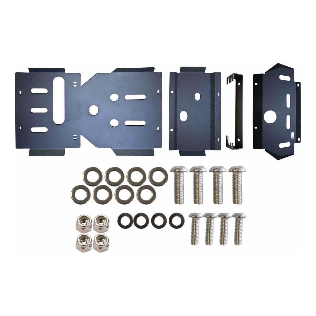 FISHBONE OFFROAD | 16-23 Tacoma Complete Underbelly Skid Plates 2-Stage Black Textured Powder Coat 3/16In Plated Steel | FB23330