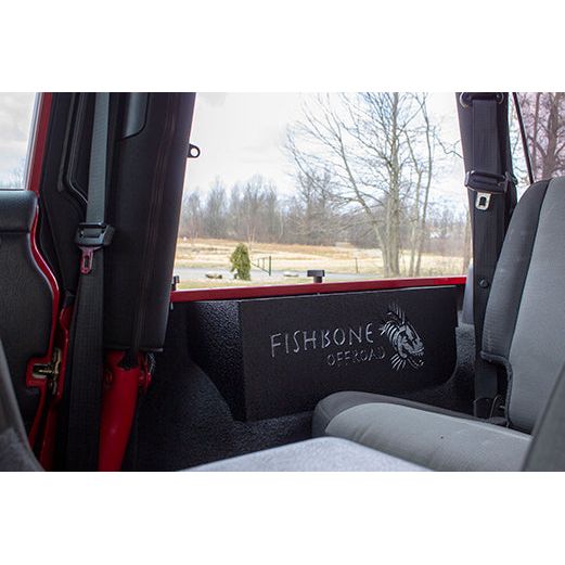 FISHBONE OFFROAD | 1997-06 Wrangler Fishbone Wheel Well Storage Bins Black Powder Coat | FB25103