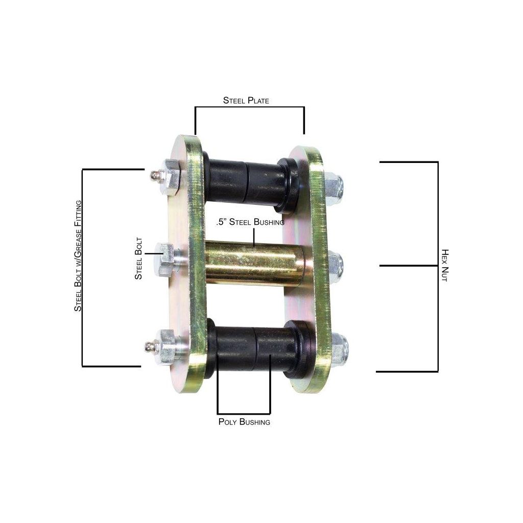 FISHBONE OFFROAD | 76-86 Wrangler Front Greasable Shackles Zinc Plated 3/8In Steel | FB27225