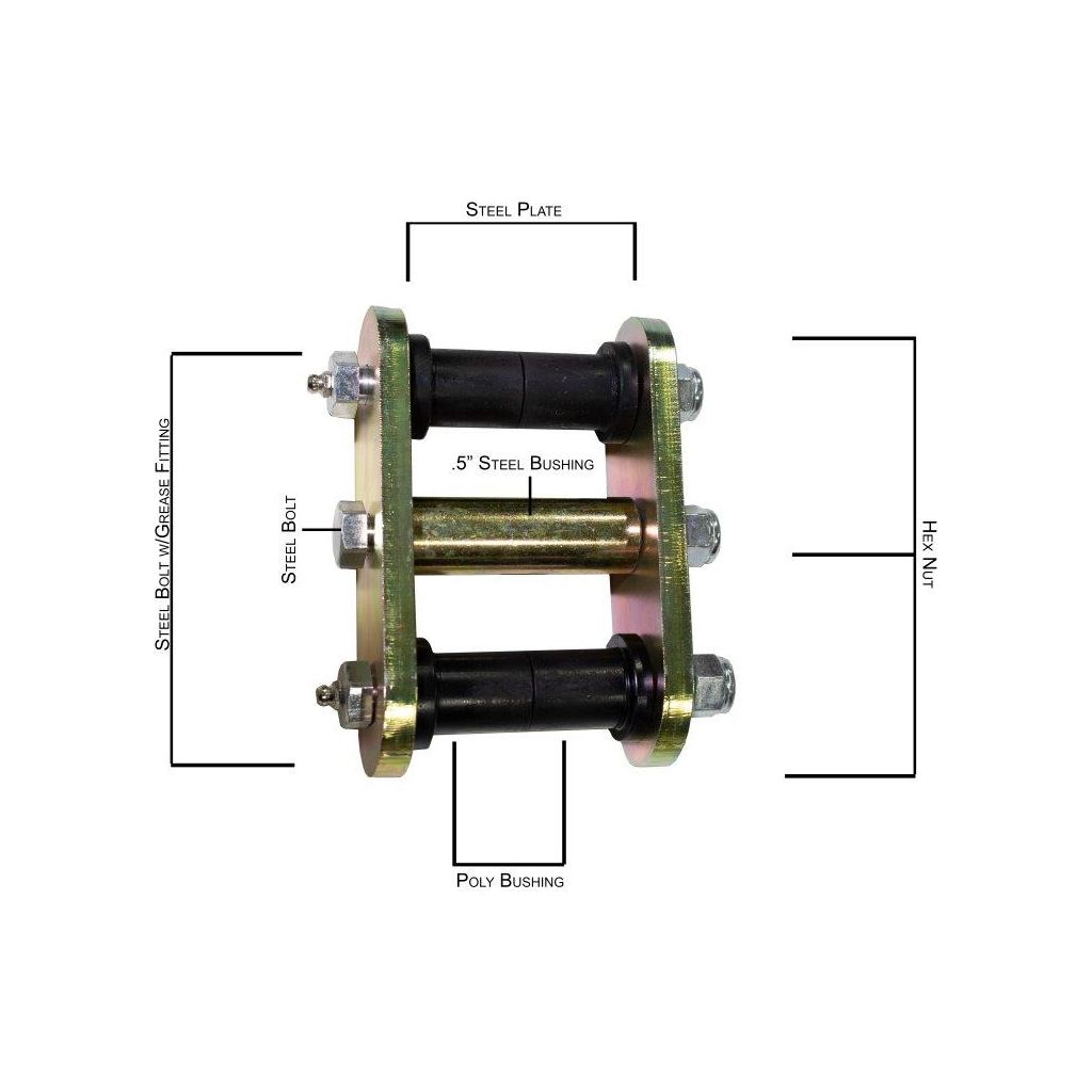 FISHBONE OFFROAD | 76-83 Wrangler/76-86 Wrangler/81-86 Scrambler Rear Greasable Shackles Zinc Plated 3/8In Steel | FB27226