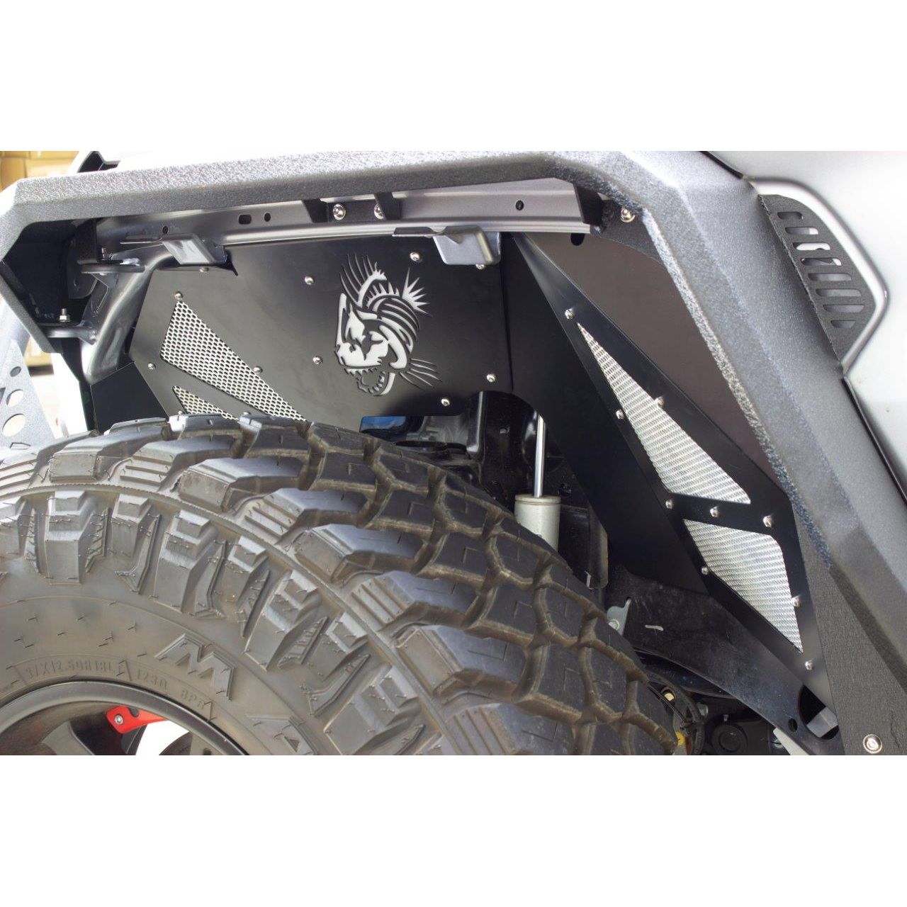 FISHBONE OFFROAD | 18-C Wrangler Inner Fenders Legacy Model Black Powder Coat Aluminum | FB33130F