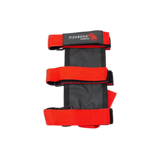 FISHBONE OFFROAD | Fire Extinguisher Holder In Red And Black Nylon Webbing (For 2.5 Or 3 Lbs Extinguisher Fire) | FB55155