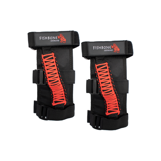 FISHBONE OFFROAD | Red Paracord Grab Handles With Three Straps (Pair) | FB55280