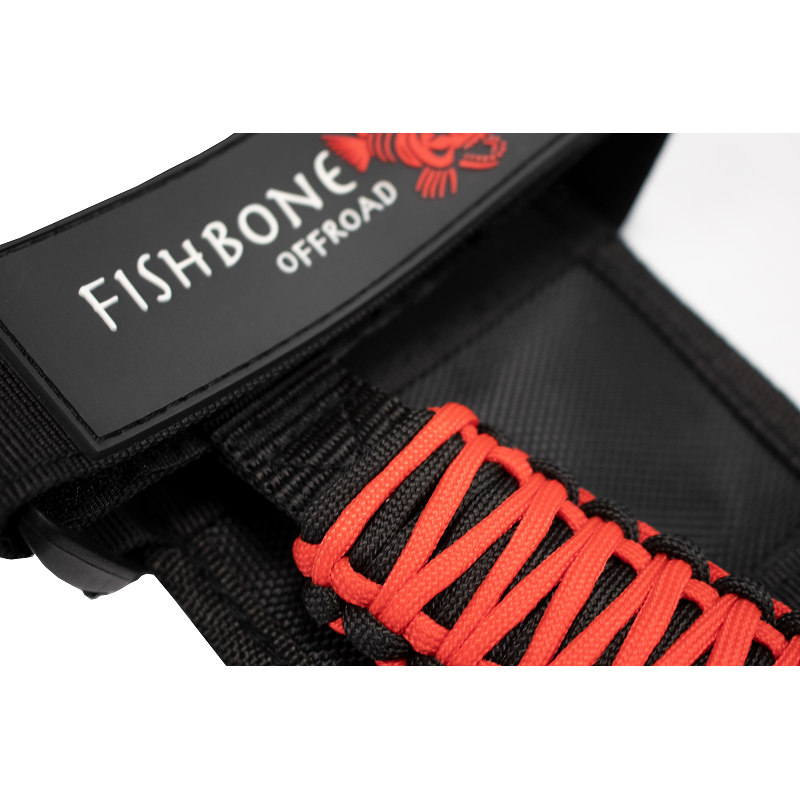 FISHBONE OFFROAD | Red Paracord Grab Handles With Three Straps (Pair) | FB55280