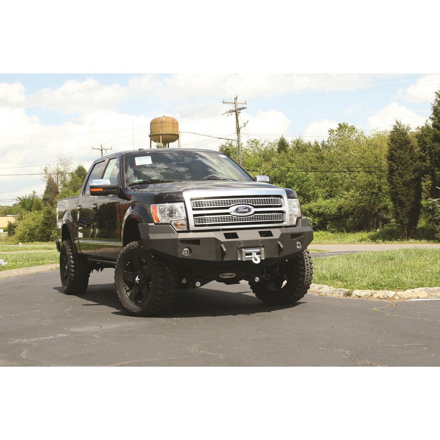 Fab Fours Premium Heavy Duty Winch Front Bumper 2 Stage Black Powder Coated w/o Grill Guard Incl. 1 in. D-Ring Mounts/Light Cut-Outs w/Hella 90mm Fog Lamps And 60mm Turn Signals l FF09-H1951-1