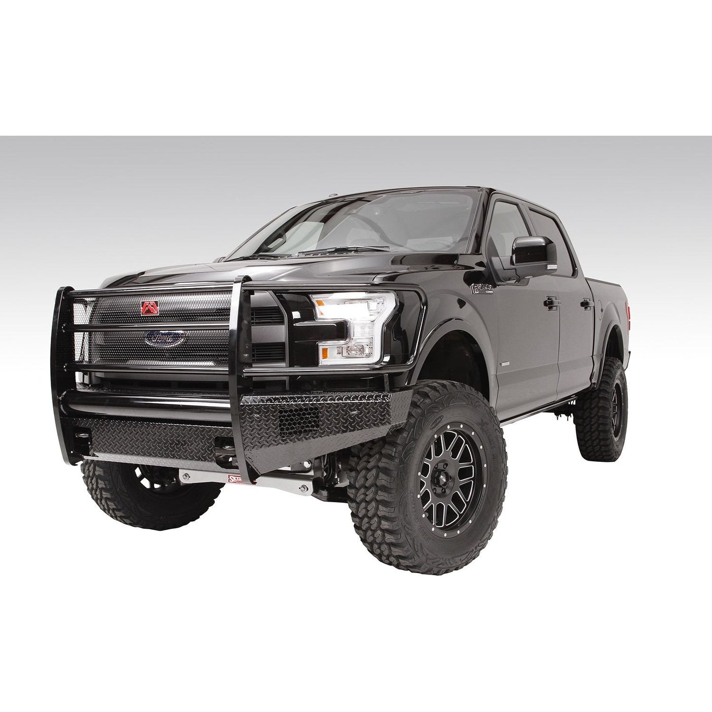 Fab Fours Black Steel Front Ranch Bumper 2 Stage Black Powder Coated w/Full Grill Guard Incl. Light Cut-Outs l FF09-K1960-1